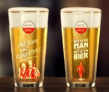 Twee Amstel vaasjes met reclameklassieker